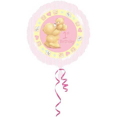 1st Birthday Forever Friends Foil Balloon (Unfilled)